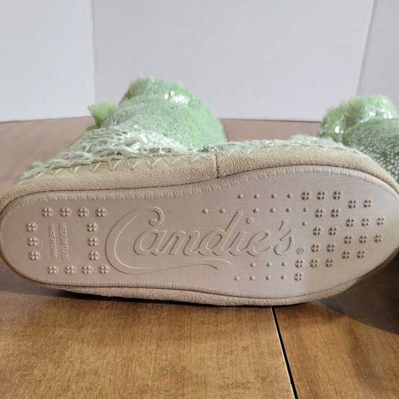 💜Candie's Metallic Plush Booties Slippers Womens Size M 7-8 NWT - Picture 8 of 9